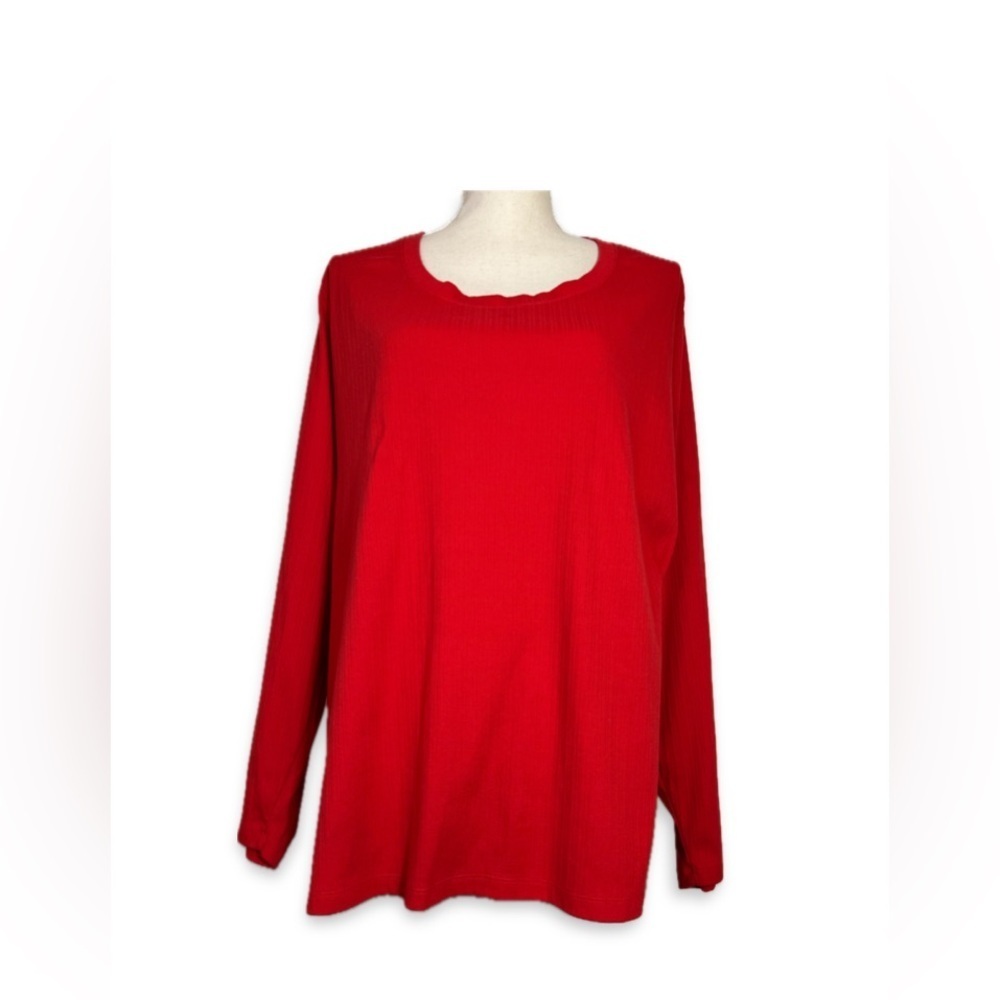 Ava & Viv Red Long Sleeve Women's Top Size 4X